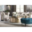 Tapis bleu poudre / beige en laine touffeté à la main Candelo-920309803