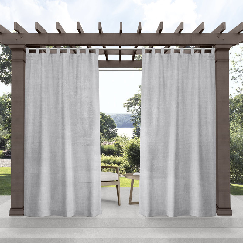 Paire de rideaux semi-transparents pour l'intérieur et l'extérieur Radko, l 54 po x L 96 po, Ivoire