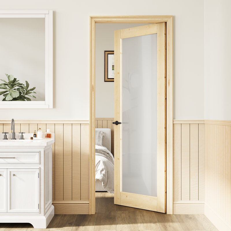Porte de garde-robe intérieure coulissante en bois de pin massif, 28 po x 80 po