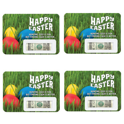 Koyal Wholesale 4 Pack 5X7 Retro Easter Money Holder Cards With Cash Slot