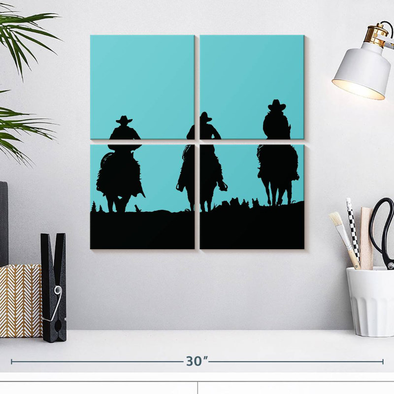 Western Cowboy Trio, H 18 po x l 18 po