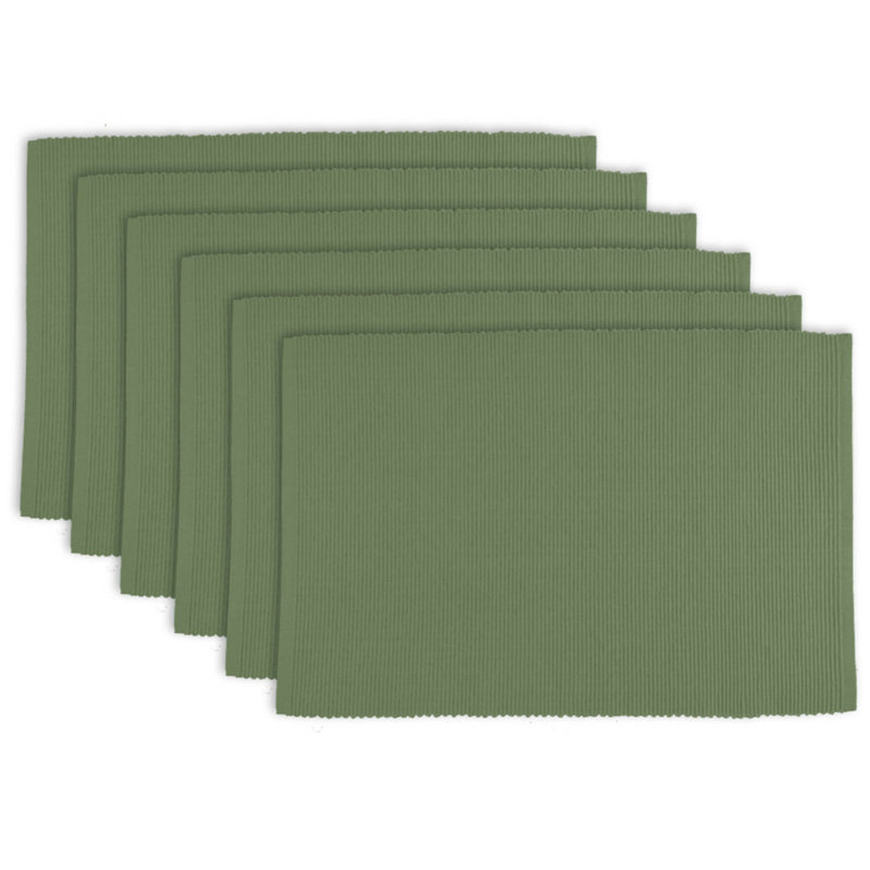 Ensemble de napperons en coton 6 pièces Raevin, Sauge