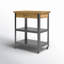 Chariot de cuisine avec plateau en bois massif Costas-873904064