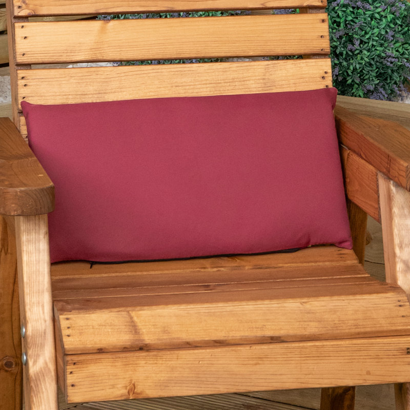 52 x 20cm Back Cushion for Single Wooden Garden Chair in Burgundy, 52cm W x 5cm D, Red