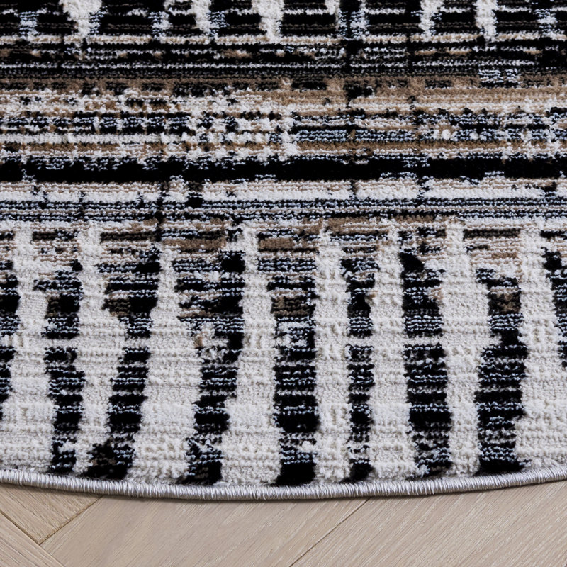 Mila 234 Performance Abstract Rug, Round 6'7"