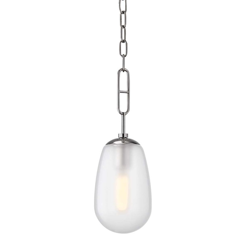 Luminaire suspendu 1 lumière Bruckner, Nickel poli