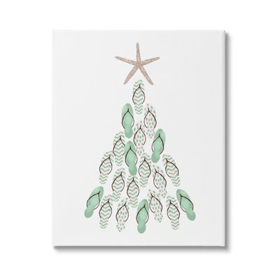 Aw-076-Canvas Flip Flop Beachy Christmas Tree On Canvas par Ziwei Li, impression