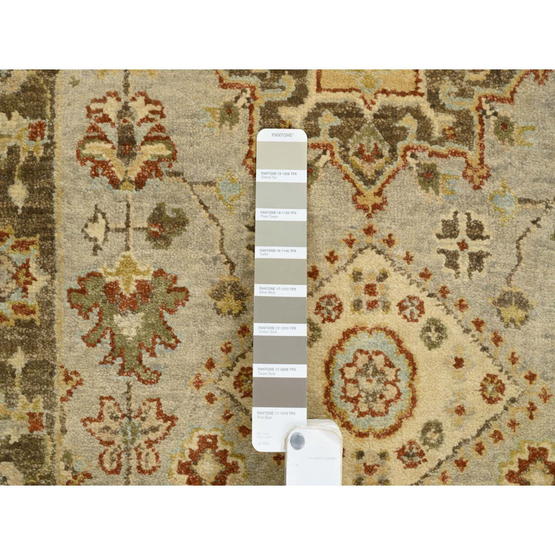 Tapis de couloir oriental en laine pure noué à la main 2 pi 8 po x 19 po 10 po Karajeh gris avec brun 3ACA4ECEDB1F43768EA2B8C4B4190257