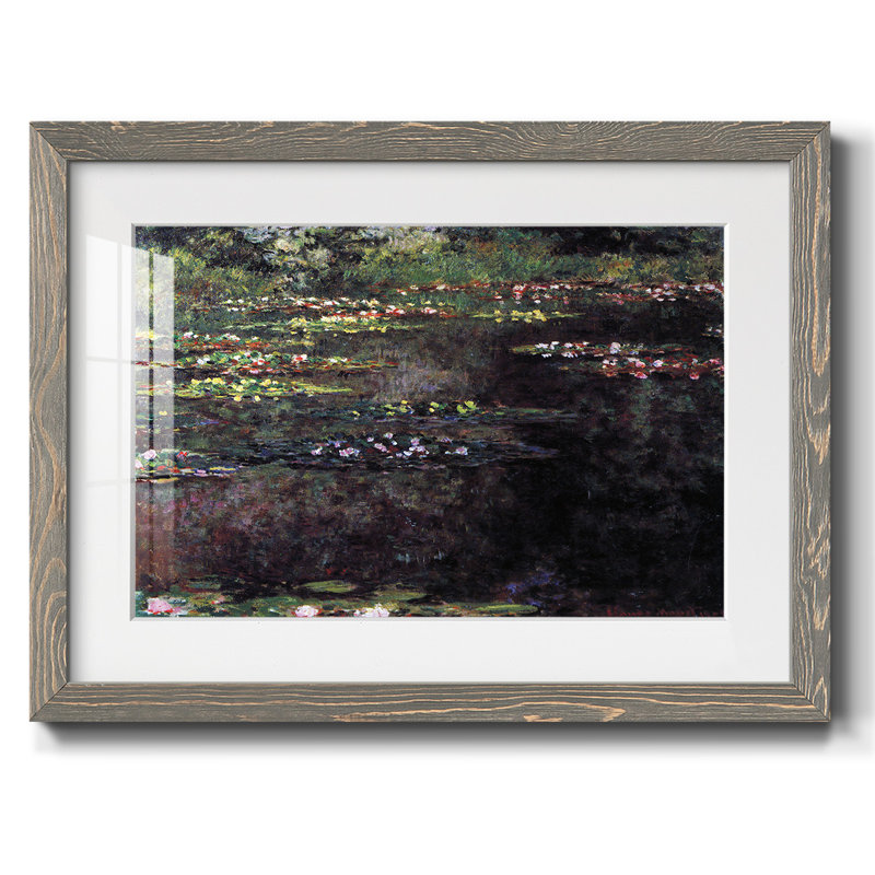 «Water Lilies, Water Landscape # 5» par Monet, reproduction d'art sur papier, Gris, H 28 po x l 42 po x P 1,5 po