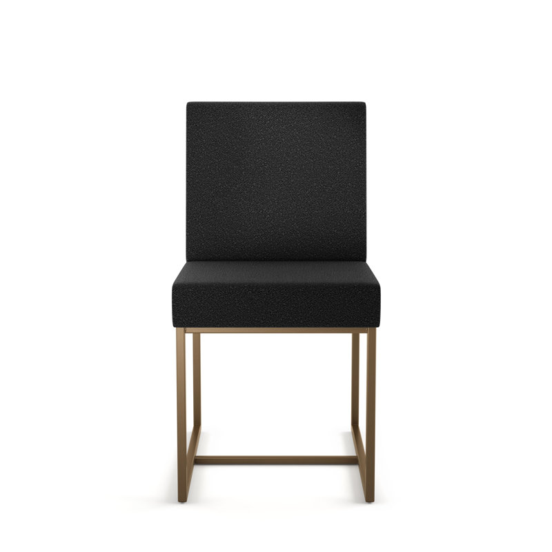 Chaise d'appoint rembourrée Ninh, Gris anthracite, Bronze
