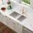 33'' L × 19'' W Undermount Stainless Steel Kitchen Sink, 50/50 Double Bowl Kitchen Sink with Sink Grid, Strainer and Roll-up Rack