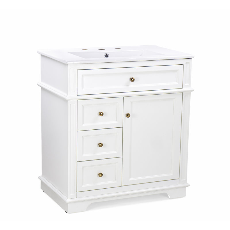 Meuble-lavabo 30 po avec lavabo, Blanc
