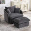 Fauteuil d'appoint pivotant surdimensionné rembourré avec repose-pieds-131277057