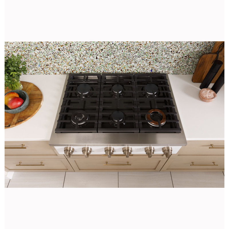 Café 36" Commercial-Style Gas Rangetop With 6 Burners (Natural Gas), Stainless Steel