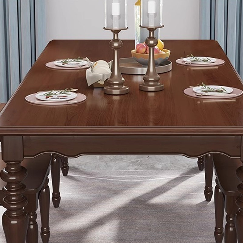 Ensembles de table à manger en bois massif de style rétro, 5 pièces: table, 4 chaises