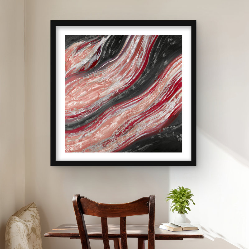 Red Wave - salon contemporain imprimé avec passe-partout