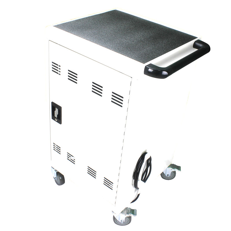 Mobile Charging Cart And Cabinet For Tablets Laptops 30-Device With Combination Lock--Black, Antique White