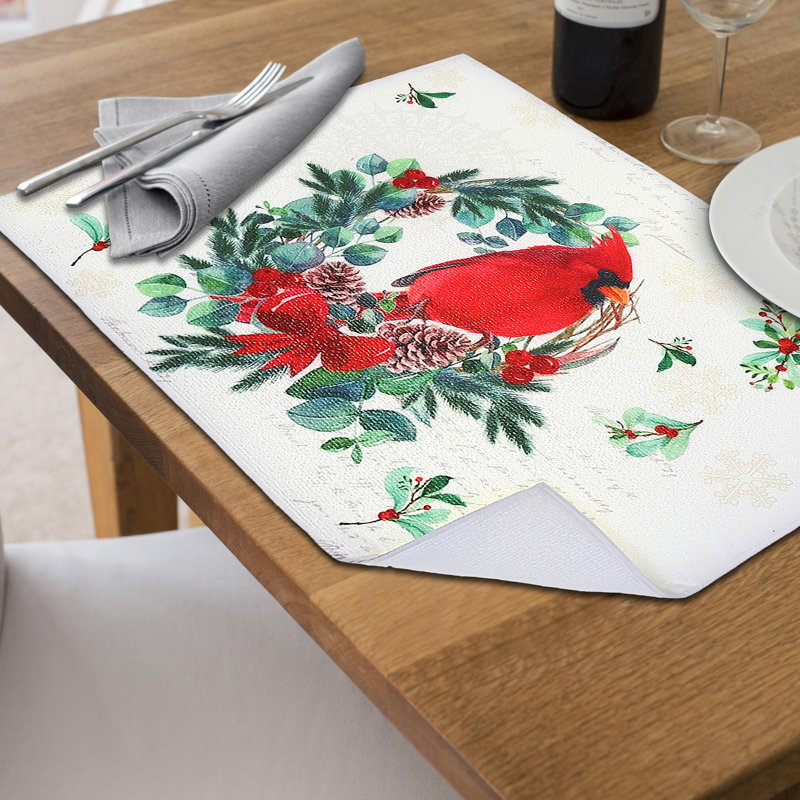ih casadecor Christmas Cardinal Wreath Drying Mat