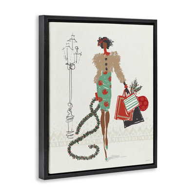 Art festif sur toile, "Fête du magasinage" par Anne Tavoletti