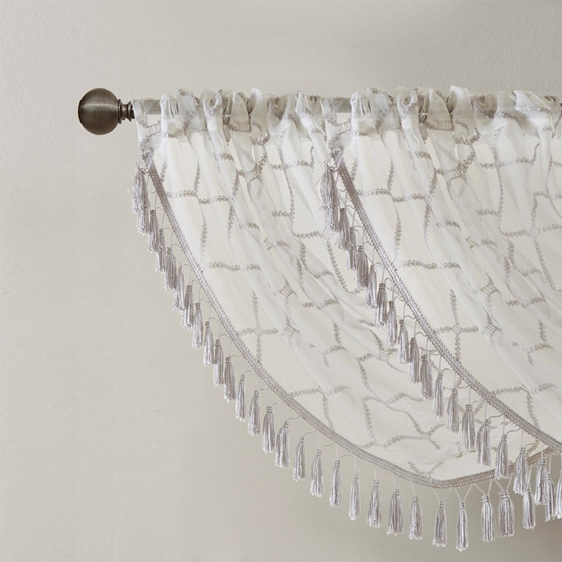 Cantonnière Gracie Mills, Blanc / gris