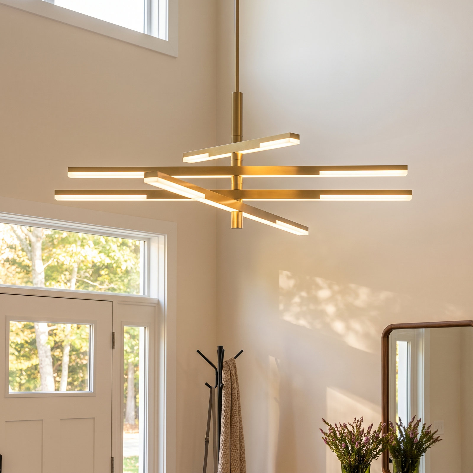 Erik 8 - Light Chandelier, Brushed Brass