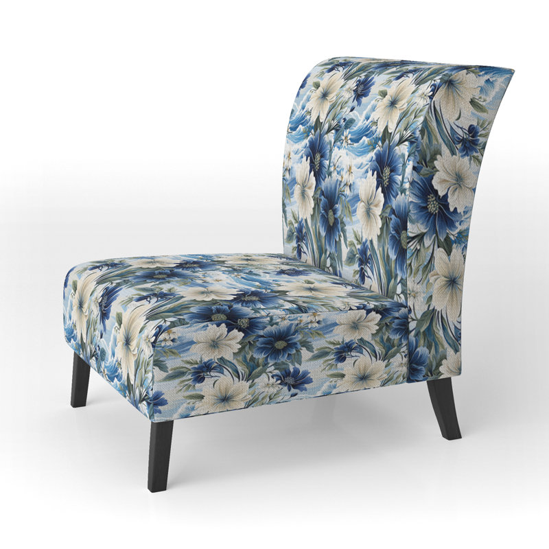 Fauteuil de chambre Coastal Blues White Flowers Blooms I