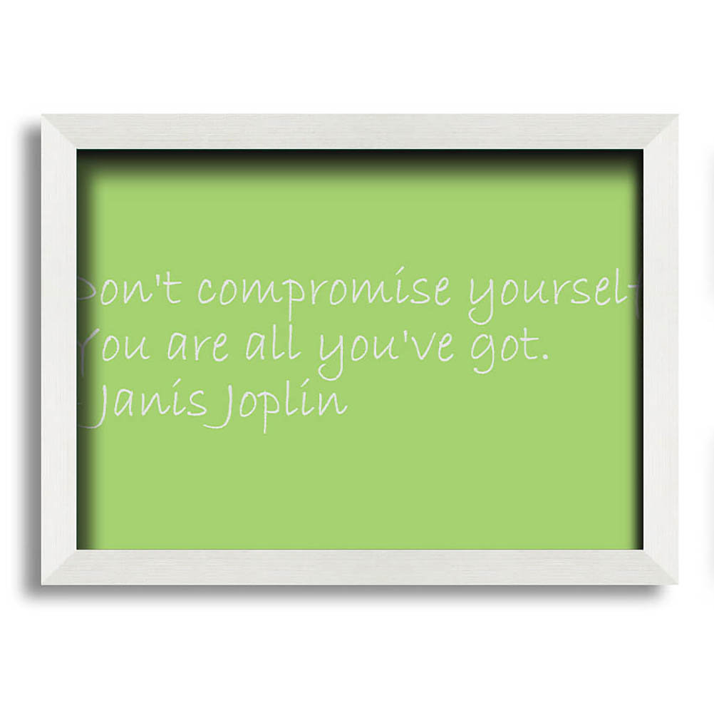 Wynantskill Famous Quote Janis Joplin Dont Compromise Yourself Lime Green Framed Print Wall Art