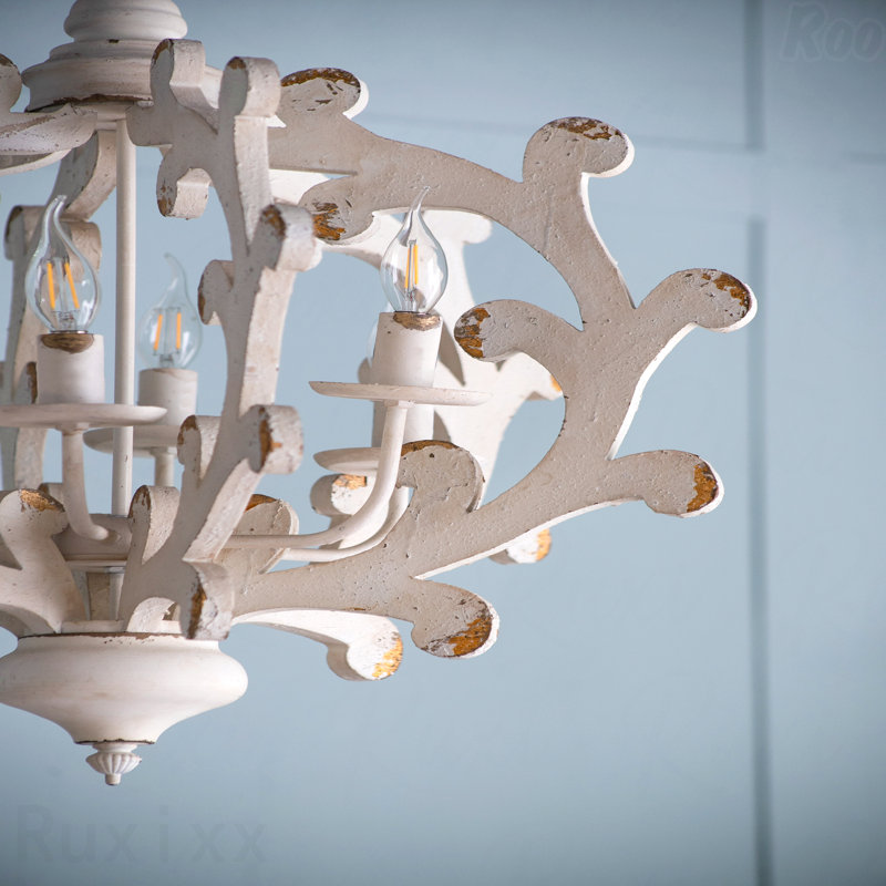 6 - Light Wood Chandelier