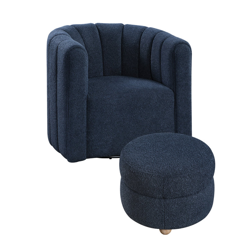 Fauteuil pivotant avec repose-pieds Noa, Bleu