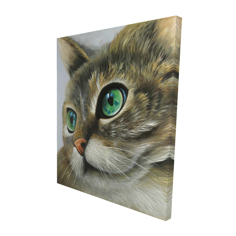 Portrait de chat pacifique - Toile pour chambre à coucher, H 60 po x l 48 po