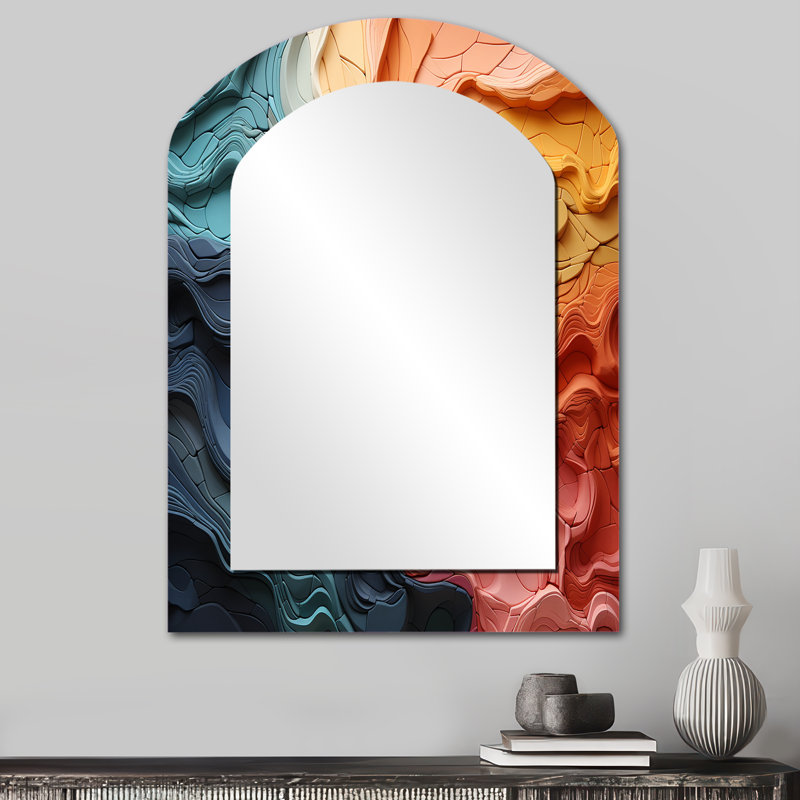Biomorphism Organic Forms IV - Biomorphism Arch Mirror, miroir mural asymétrique moderne, impression d'art, 34 po x 25 po