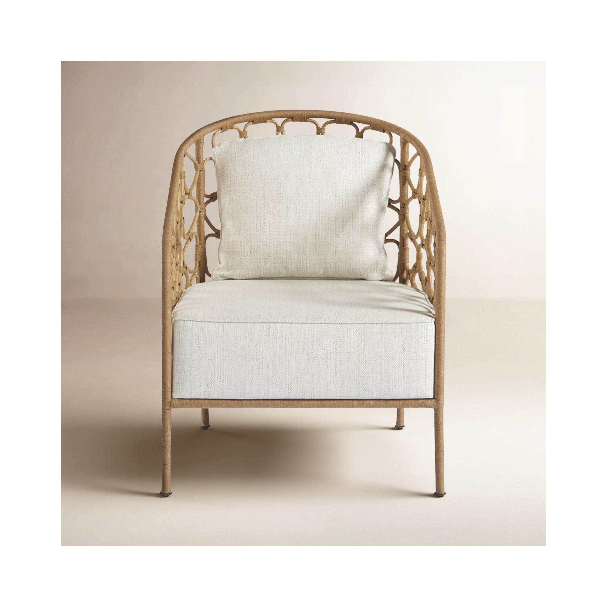 Adalard Upholstered Barrel Chair, Brown