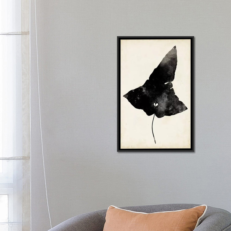 « palm silhouette i », impression sur toile, H 26 po x l 18 po x P 1,5 po, Toile avec cadre noir