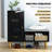 Storage Bench with Glass Doors and Shelves-1676394582