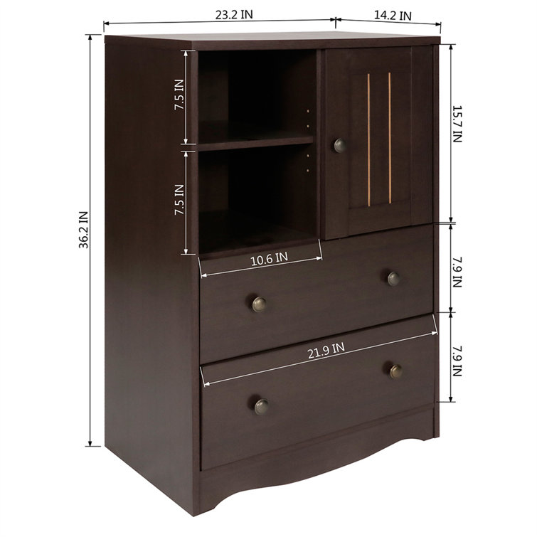 Aadvik 4 - Shelf Storage Cabinet Archie & Oscar Finish: Brown