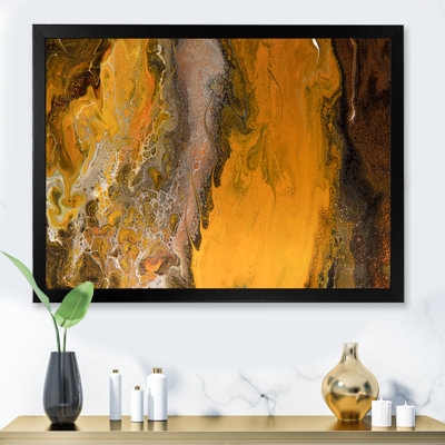 Orange orange, gris et noir, paysage II - reproduction d'art sur toile moderne