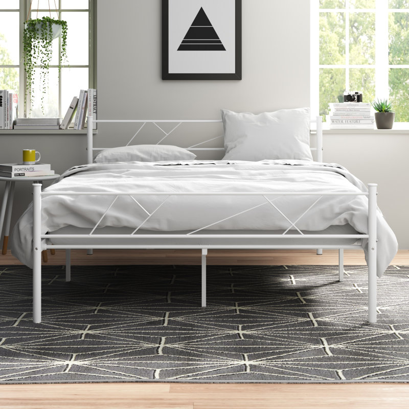Alanis Metal Bed, White, 150 x 200 cm