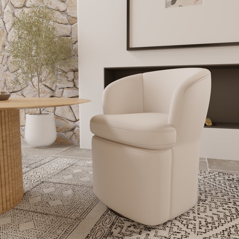 Chaise pivotante en similicuir, Beige
