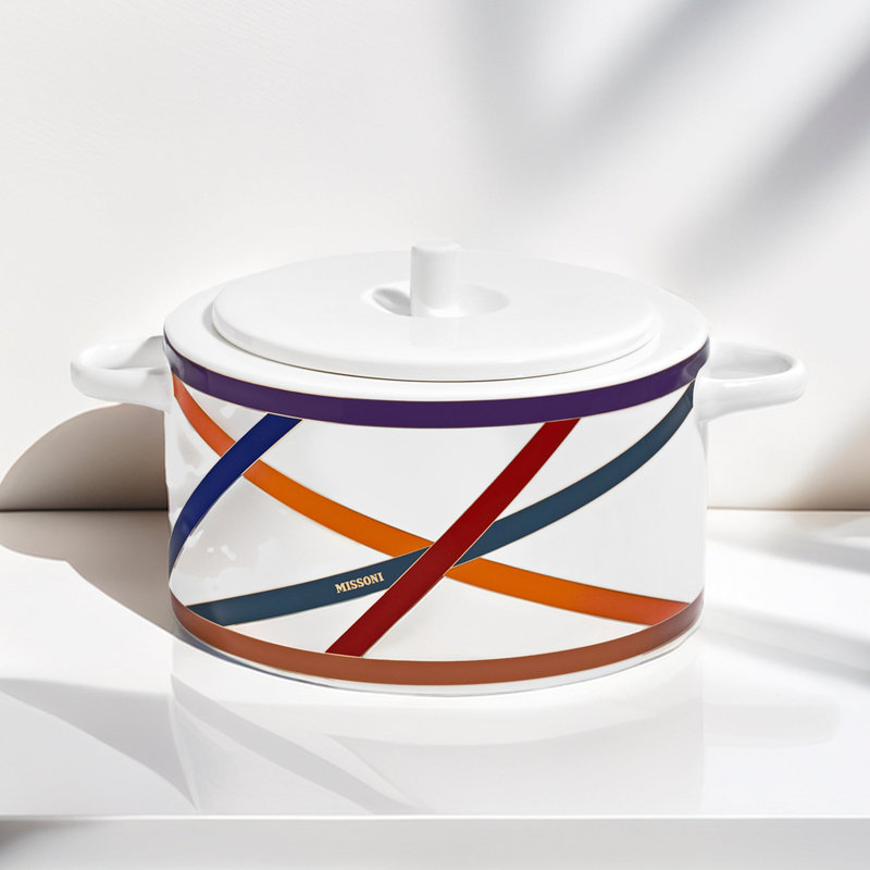 Missoni Nastri Multicolor Soup Tureen - 31,5 X 21,8 X H. 15,2 Cm