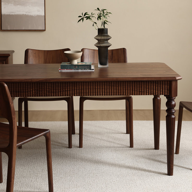 Walnut Solid Wood Dining Table, 33.46" W x 70.86" L