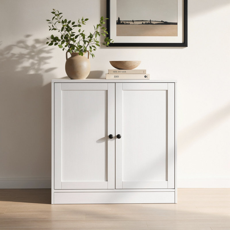 32''H Accent Cabinet With Doors,white, White