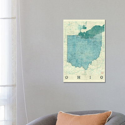 Ohio Map by Hubert Roguski - Wrapped Canvas Print