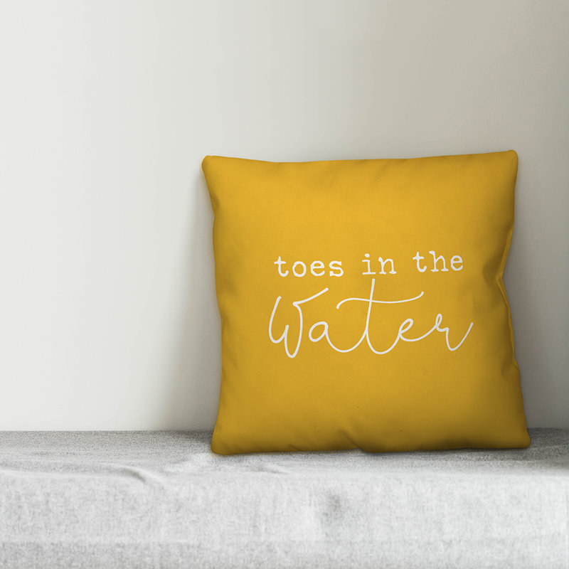 Outdoor Throw Pillow, Yellow, 16" x 16"