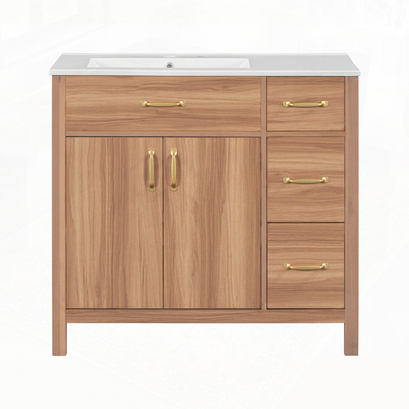 Wood Bathroom Vanity with Solid Wood Frame