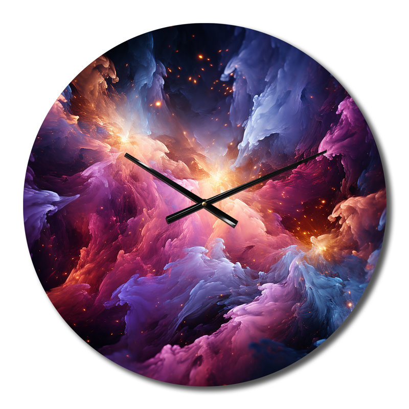 Horloge murale abstraite dorée, Moyenne