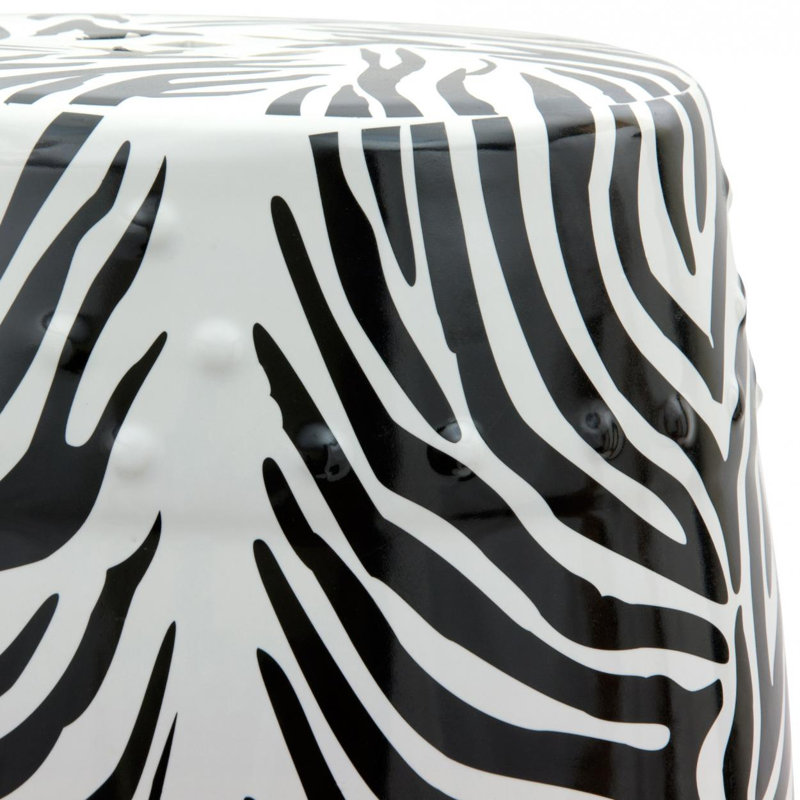 Zebra Leaf Porcelain Garden Stool