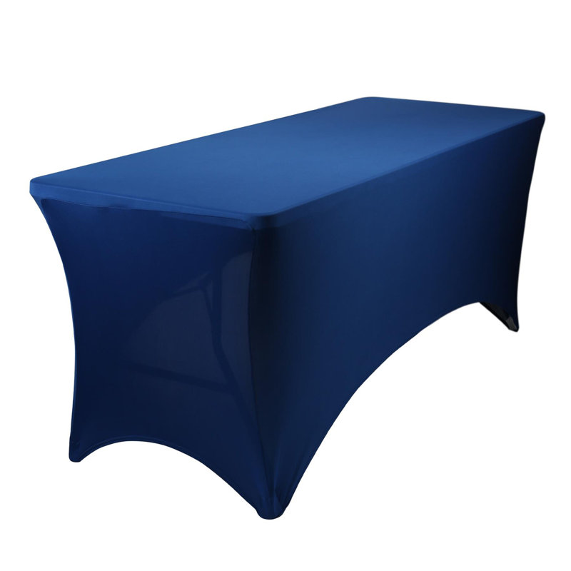 Rectangular Spandex Fitted Tablecloth - 6ft (180cm) - White - Pack of 1, Blue, 1