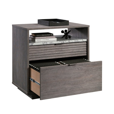Gris moyen, classeur latéral, deux tiroirs, bureau personnel, dossiers suspendus, nécessités du bureau, mouvement de tiroir fluide, assemblage rapide de 2 classeurs latéraux gris pour le rangement de documents et de fournitures de bureau