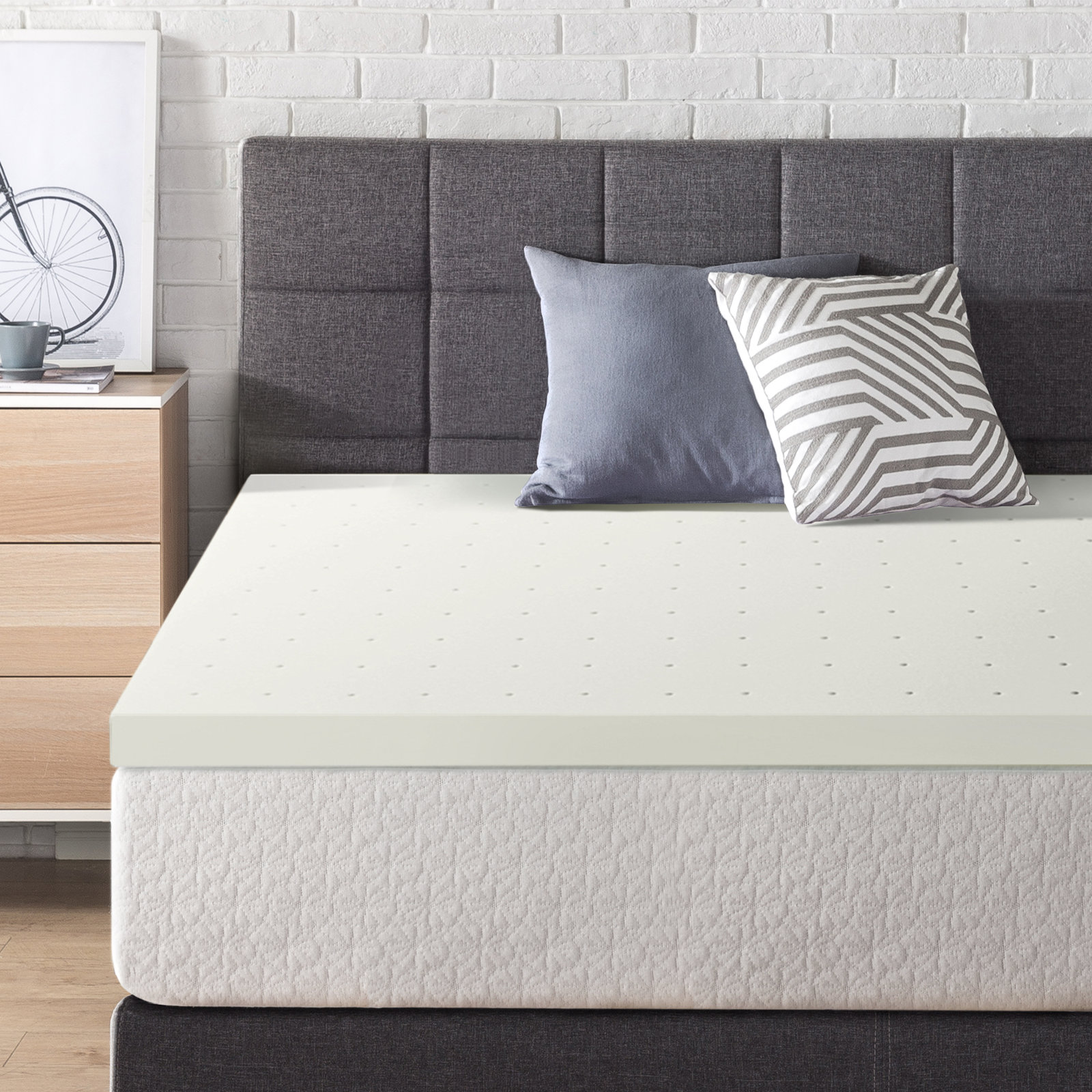 Inez Memory Foam Mattress Topper, Queen, 3"