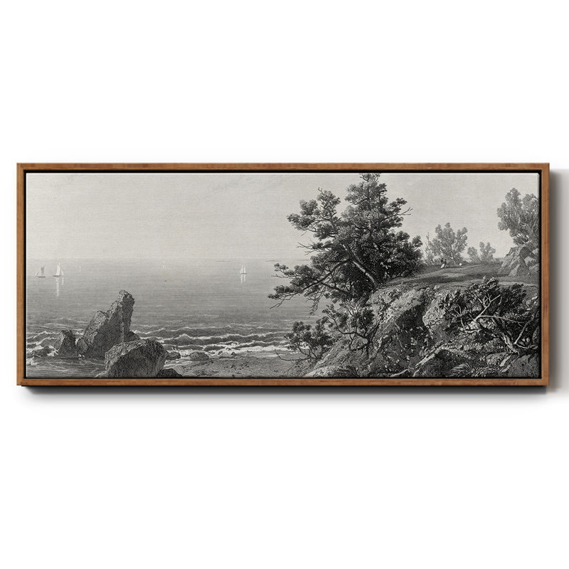 Sur la côte de Beverly, Massachusetts, H 24 po x l 60 po x P 1,5 po, Noyer